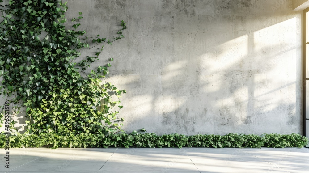 Fototapeta premium Living wall with ivy and blank space