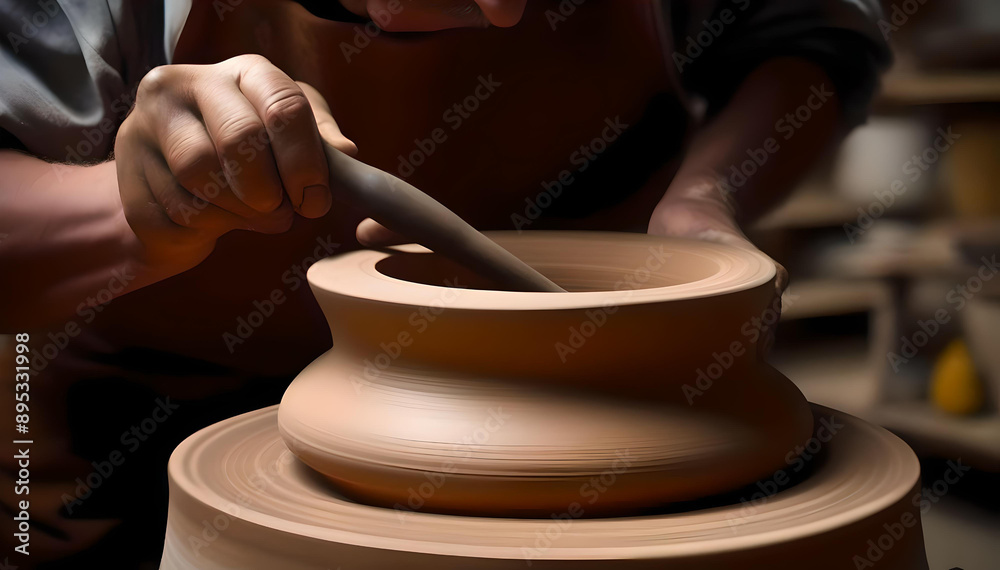 Capturing the art of creation, every spin of the wheel reveals the beauty of pottery in motion