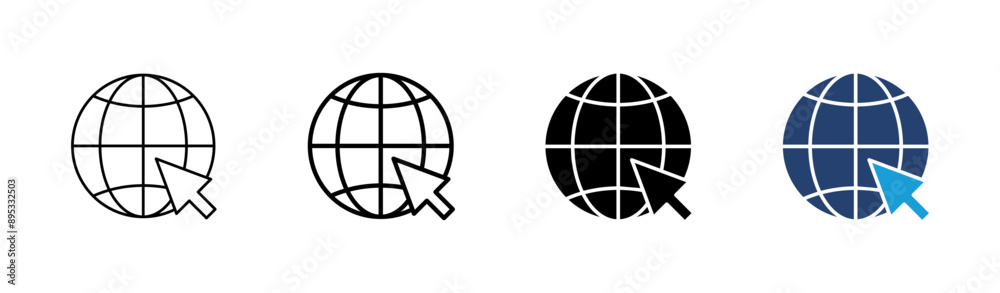 Web icon set. go to web icon. web click icon Web icon set. go to web icon. web click icon