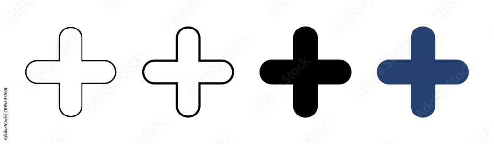 Obraz premium Plus Icon set. Add plus icon