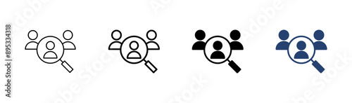 Hiring icon set. Search job vacancy icon. Human resources concept. Recruitment