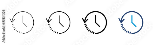 History icon set. recent event history
