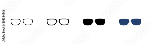 Glasses icon set. Glasses vector icon