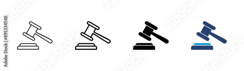 Gavel icon set. judge gavel icon vector. law icon vector. auction hammer