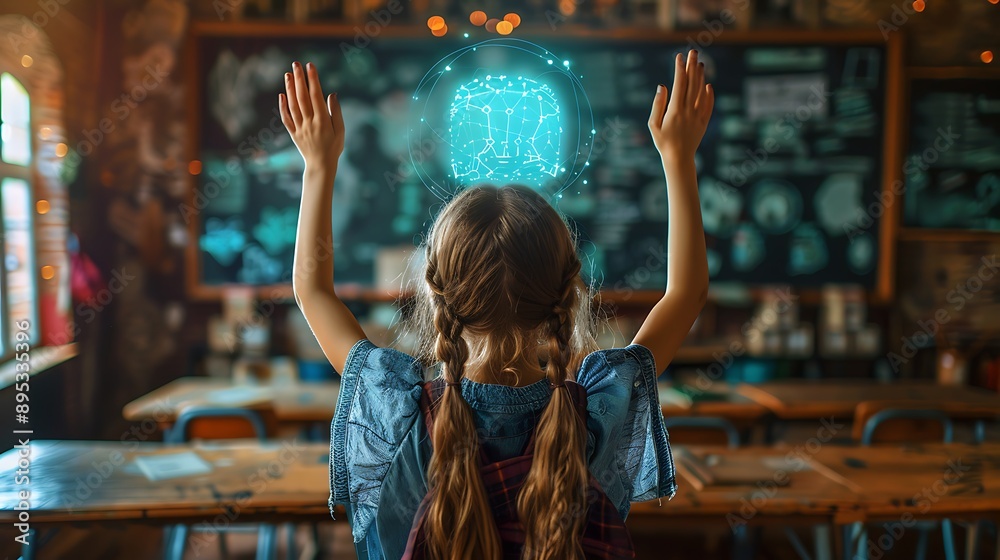 Education and e-learning concept image with hands holding a learning icon in the air , back to school background Education and e-learning concept image with hands holding a learning icon in the air , back to school background