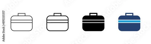 Briefcase icon set. suitcase icon. luggage symbol.