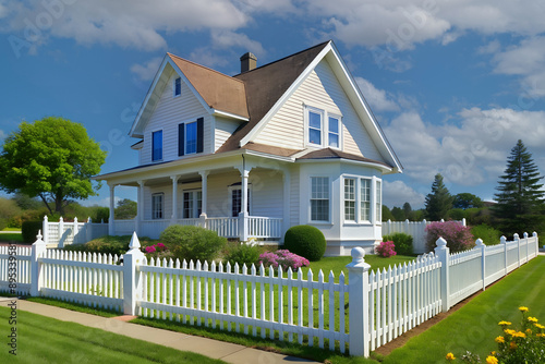 House with white picket fence