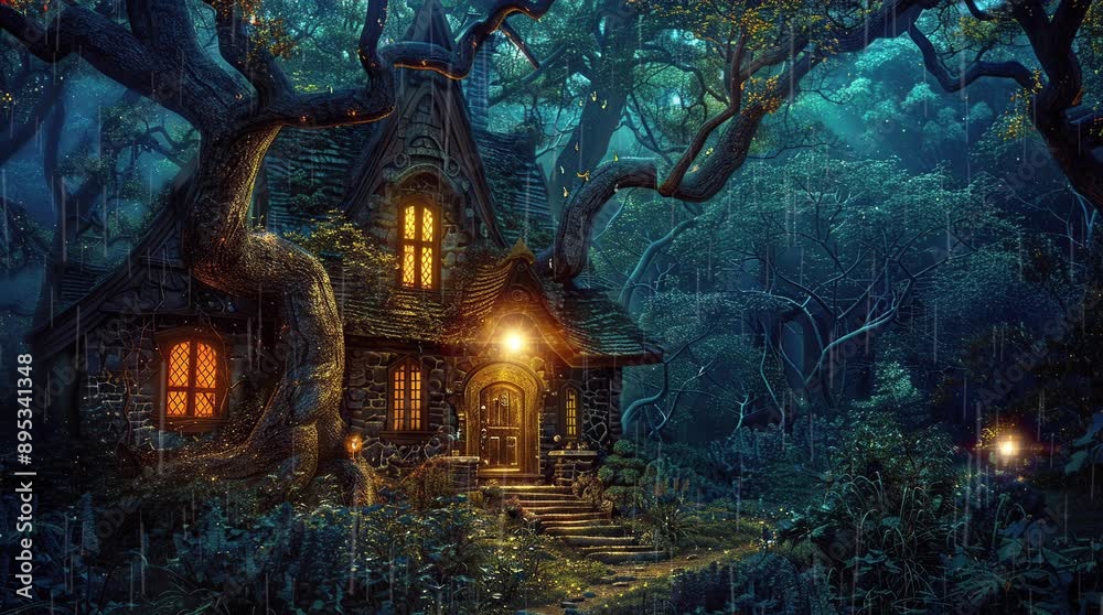 Glowing house nestled in a forest at night, creating a warm and enchanting atmosphere amidst the trees
Seamless looping 4k time-lapse virtual video animation Generated AI Glowing house nestled in a forest at night, creating a warm and enchanting atmosphere amidst the trees
Seamless looping 4k time-lapse virtual video animation Generated AI