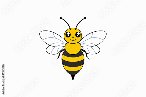 "High-quality vector illustration of a detailed bee, perfect for digital and print projects, including logos, icons, and educational materials. Fully editable.