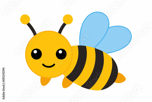 "High-quality vector illustration of a detailed bee, perfect for digital and print projects, including logos, icons, and educational materials. Fully editable.