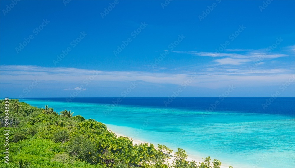 Beautiful tropical summer beach, white sand and blue sea waves, nature background, vacation in paradise concept for tourism, vivid colorful. Beautiful tropical summer beach, white sand and blue sea waves, nature background, vacation in paradise concept for tourism, vivid colorful.
