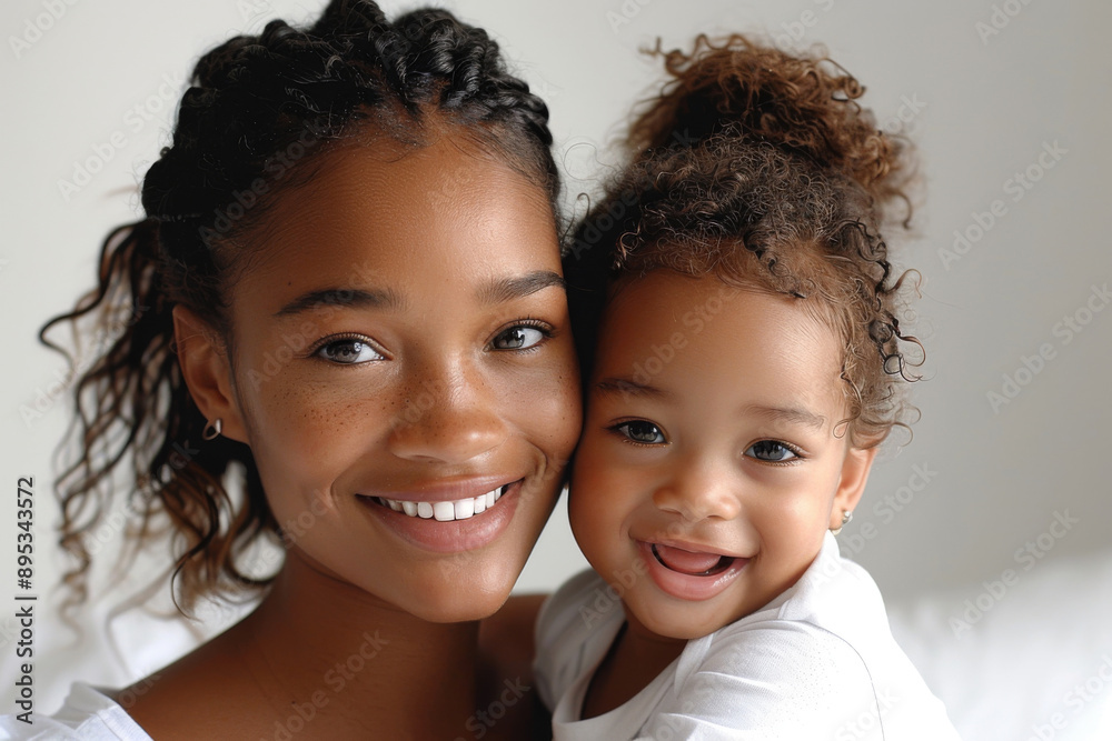 Mom and baby smile and play. African American family Mom and baby smile and play. African American family