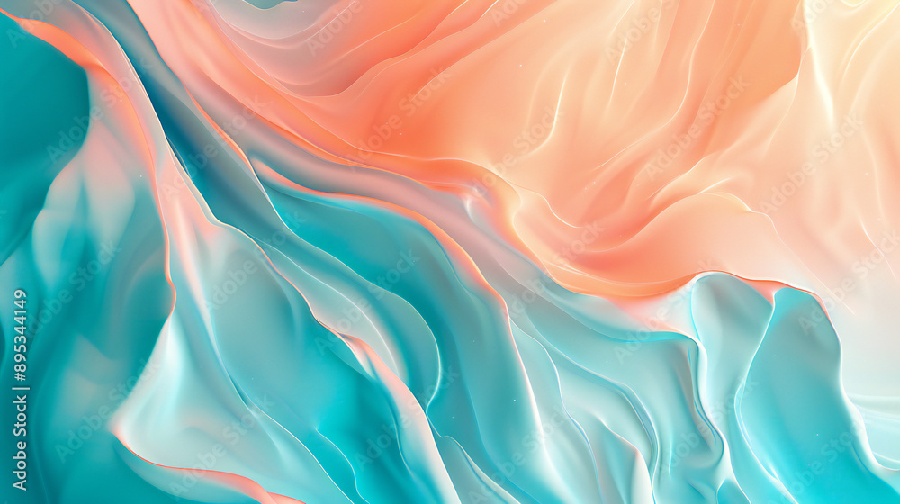 Obraz premium Turquoise and peach background illustration