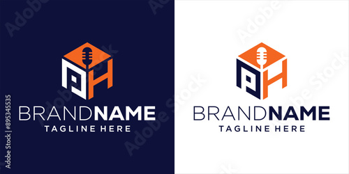 Creative Hexagon Letter PH and Mic Logo Design, Design Inspiration, Illustration, Vector