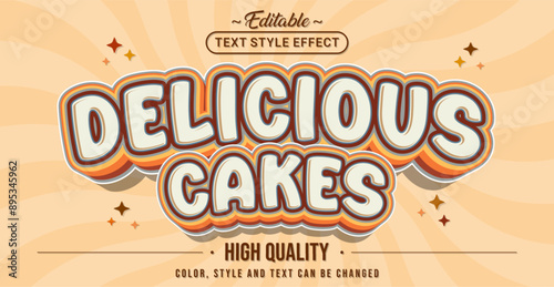 Editable text style effect - Delicious Cakes text style theme.