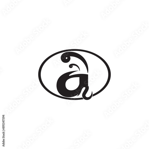 Letter A Vector Icon on White Background