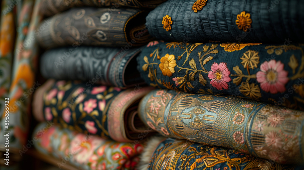 Macro Shot of Swedish Traditional Costume with Intricate Embroidery and Decorative Elements Macro Shot of Swedish Traditional Costume with Intricate Embroidery and Decorative Elements