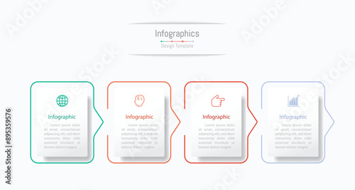 Infographic 4 options design elements for your business data. Vector Illustration.