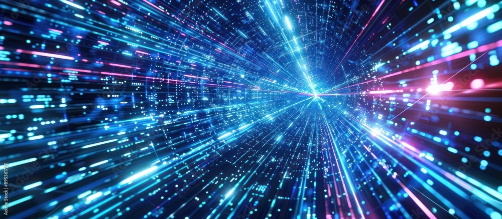 Fototapeta premium Digital Tunnel of Light