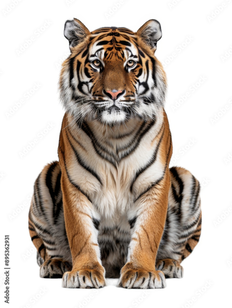 Fototapeta premium Close up bengal tiger isolated on transparent