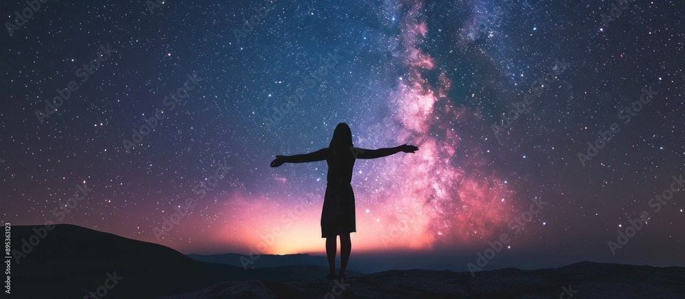 Silhouette of Woman Under the Milky Way Silhouette of Woman Under the Milky Way