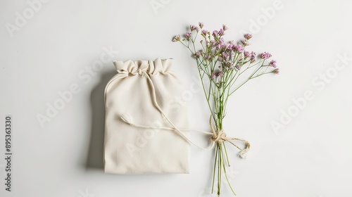 Wallpaper Mural Small Pouch Mockup with a Bunch of Flowers Torontodigital.ca