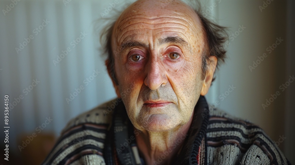 Portrait of a mature man with a melancholic expression, reflecting on life and emotions Portrait of a mature man with a melancholic expression, reflecting on life and emotions
