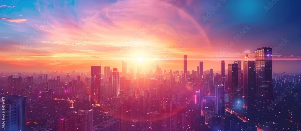 Fototapeta premium Sunrise over the city