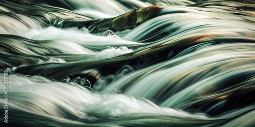 Abstract painting representing flowing water