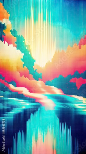 Abstract painting representing flowing water