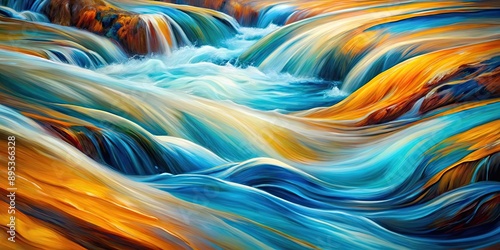 Abstract painting representing flowing water