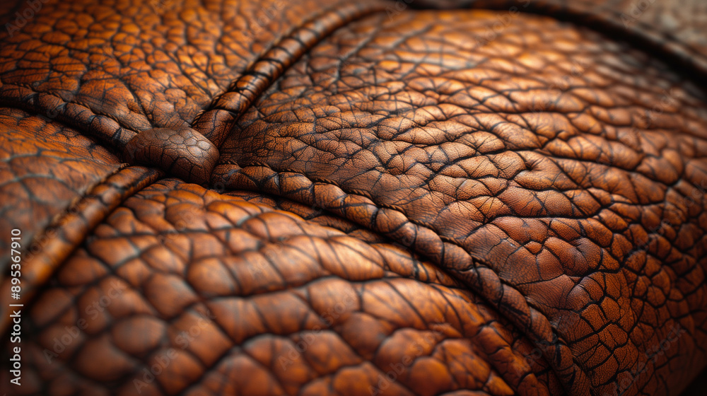 Macro Close-Up of High-Quality Artisan Leather with Rich Texture and Natural Imperfections Macro Close-Up of High-Quality Artisan Leather with Rich Texture and Natural Imperfections