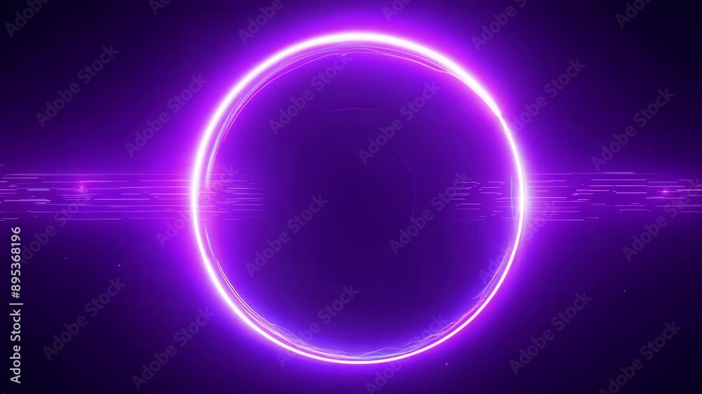Neon Circle Magic: Rotating Frame with Shining Effects Neon Circle Magic: Rotating Frame with Shining Effects