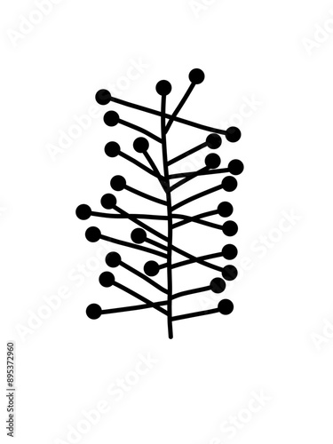 Outline monstera leaf. Hand drawn sketch black and white tropical plants vector illustration. Palm leaf line art. Engraved style.