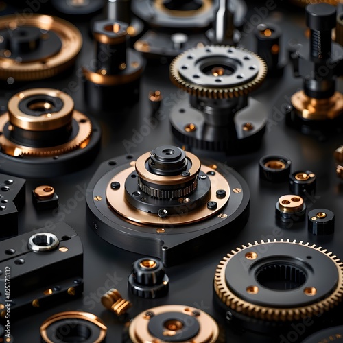 Wallpaper Mural Intricate Follow Focus Systems Arranged on a Sleek Black Background Torontodigital.ca