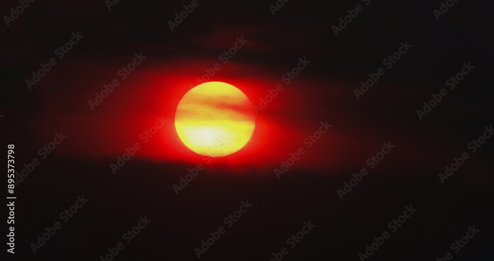 sunset back on silhouette dark red orange evening cloud on the sky.beautiful landscape sunset back on silhouette dark red orange evening cloud on the sky.beautiful landscape
