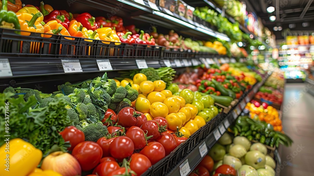 Fresh Produce on Display at a Supermarket Fresh Produce on Display at a Supermarket