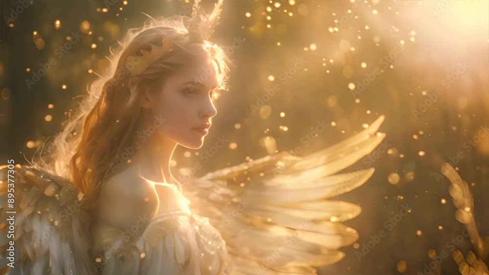 portrait of winged angel like fairy queen flying through an ancient forest,generative ai portrait of winged angel like fairy queen flying through an ancient forest,generative ai