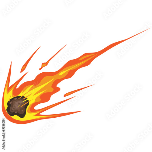 Asteroid Comet Meteor Fall Illustration Vector