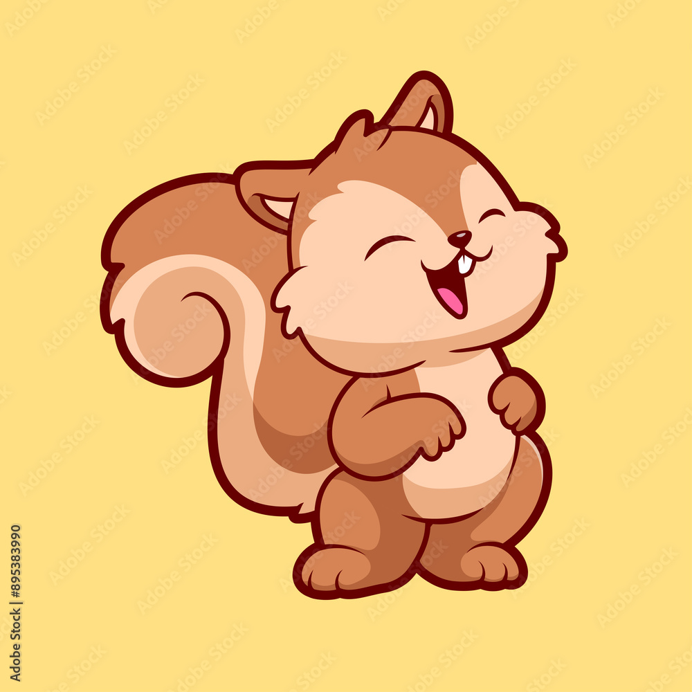 Cute Squirrel Smiling Cartoon Vector Icon Illustration Cute Squirrel Smiling Cartoon Vector Icon Illustration