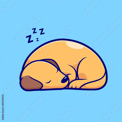  Cute Dog Sleeping Cartoon Vector Icon Illustration
