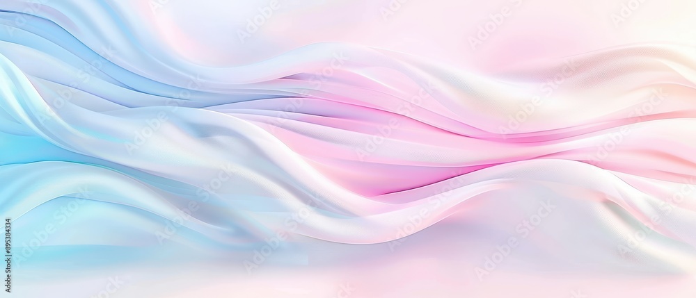 A pink and blue wave with a white background