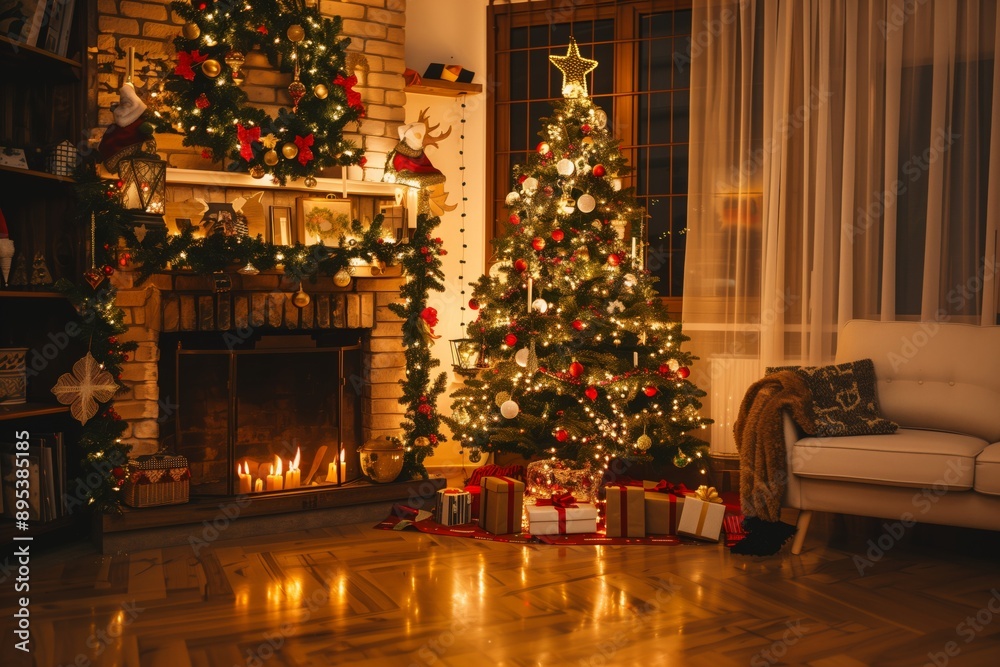 To create a warm, festive Christmas ambiance in your living room, decorate a beautiful tree, light up the fireplace for cozy cheer, and enjoy the holiday spirit with family by the warm glow To create a warm, festive Christmas ambiance in your living room, decorate a beautiful tree, light up the fireplace for cozy cheer, and enjoy the holiday spirit with family by the warm glow