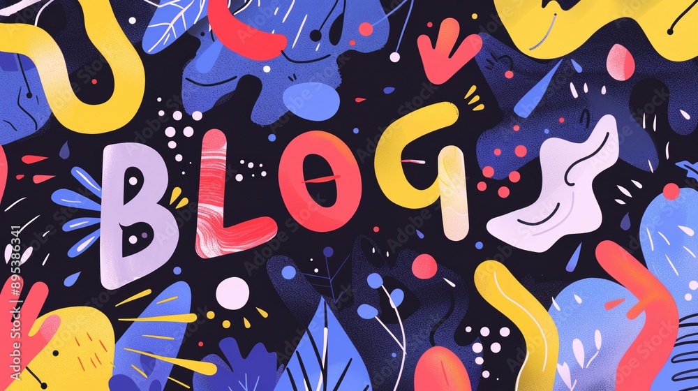 Colorful Abstract Design with 'BLOG' Text Colorful Abstract Design with 'BLOG' Text