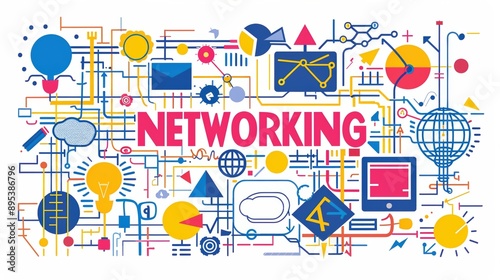 Colorful Networking Concept with Graphical Elements