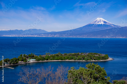 A high angle view at Osezaki port in Shizuoka telephoto shot