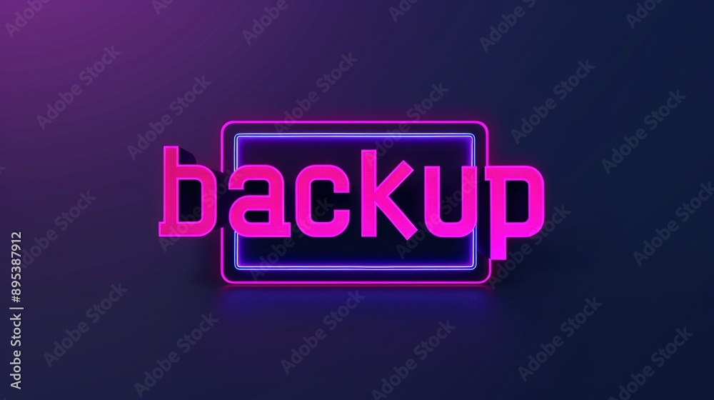 Neon Backup Text on Dark Background Neon Backup Text on Dark Background