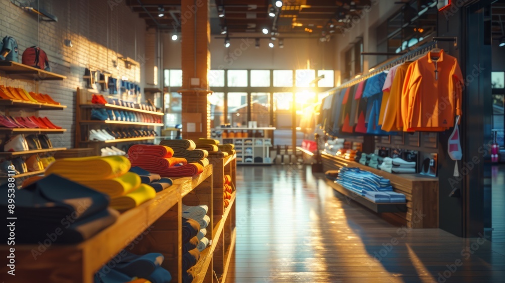 Modern clothing store interior with sunlight Modern clothing store interior with sunlight