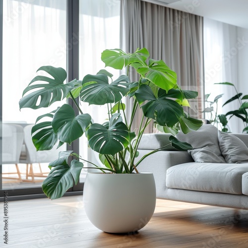 Monstera Deliciosa in a Modern Living Room