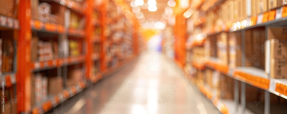 Fototapeta premium Black Friday discount signs in a store aisle, price cuts, deals